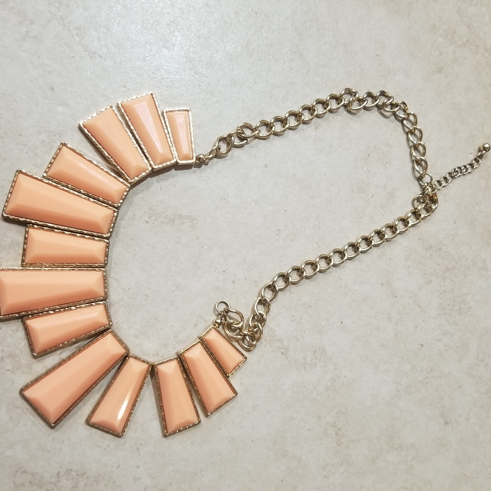 Peach and gold necklace